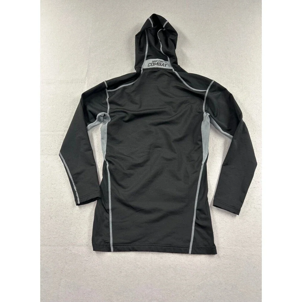 Kids Nike Pro Hyperwarm Dri-Fit Max Black Athletic Hoodie Long Sleeve